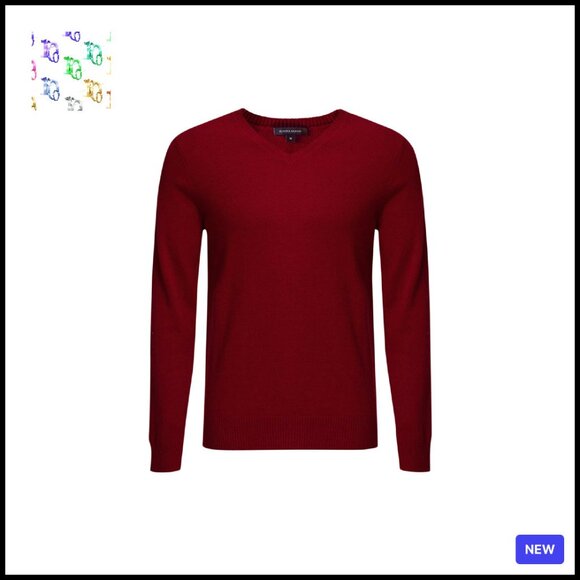 Other - Men's 100% Cashmere V-Neck Pullover Sweater Classic Elegant Soft Warm